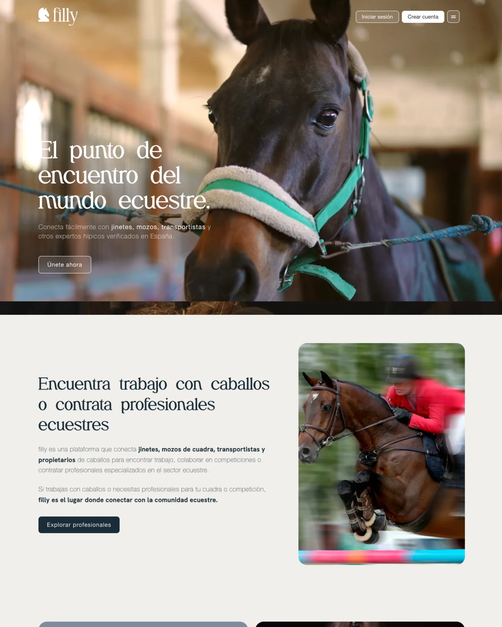 Composición editorial del sector ecuestre.